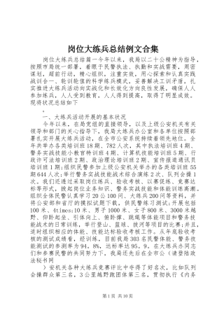 2024年岗位大练兵总结例文合集