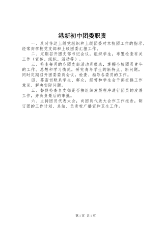 2024年港新初中团委职责