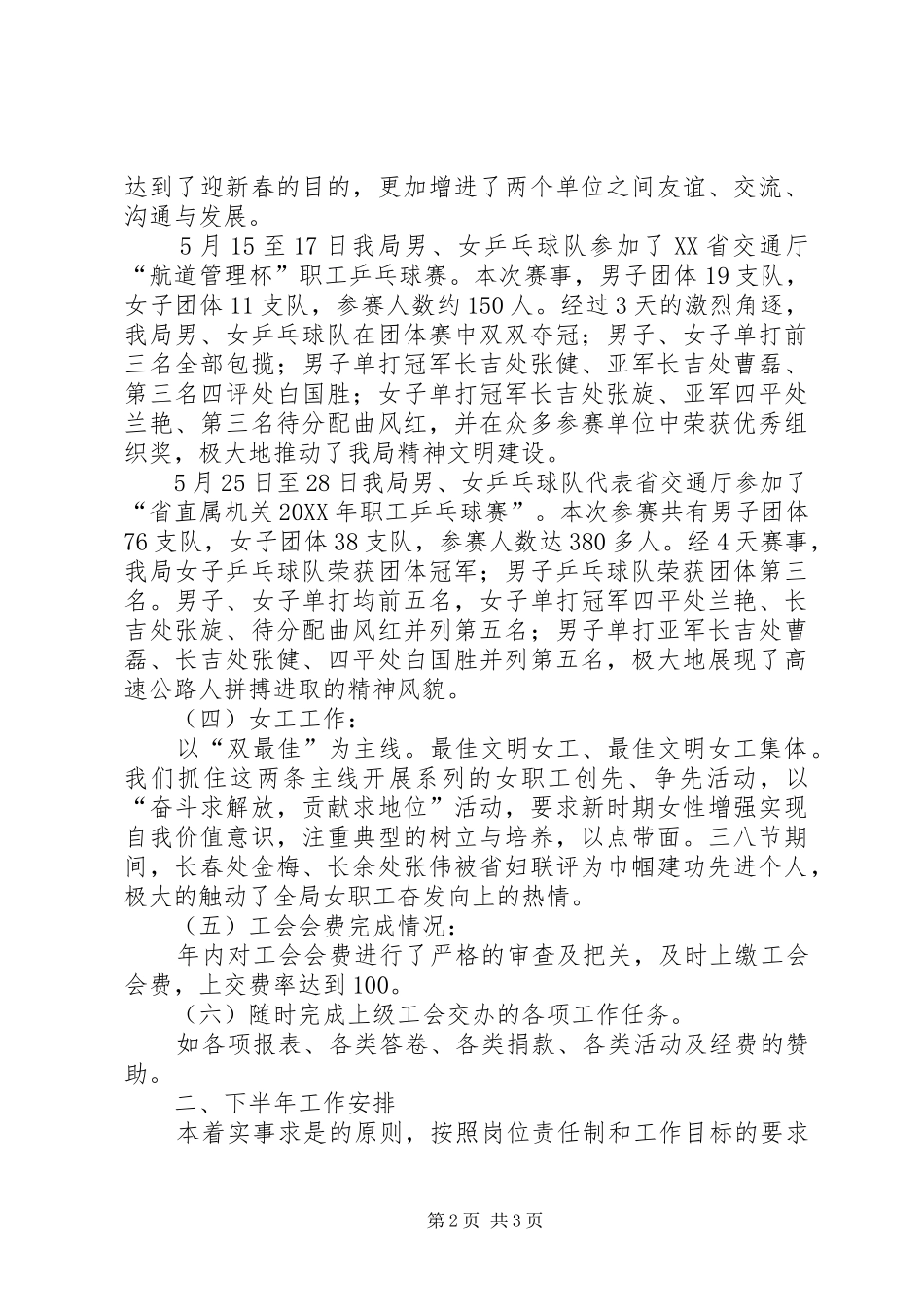 2024年高速公路管理局工会上半年工作总结_第2页