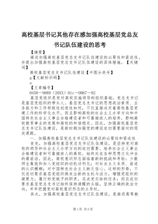 2024年高校基层书记其他存在感加强高校基层党总友书记队伍建设的思考