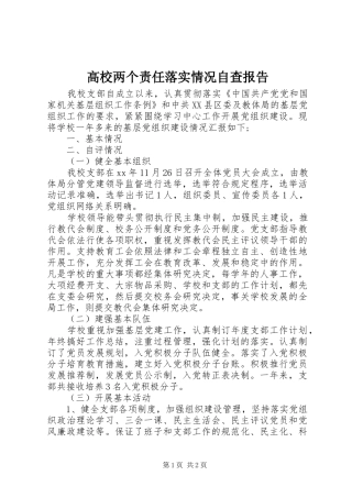 2024年高校两个责任落实情况自查报告