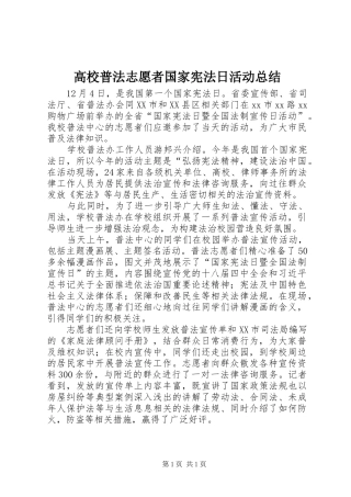 2024年高校普法志愿者国家宪法日活动总结