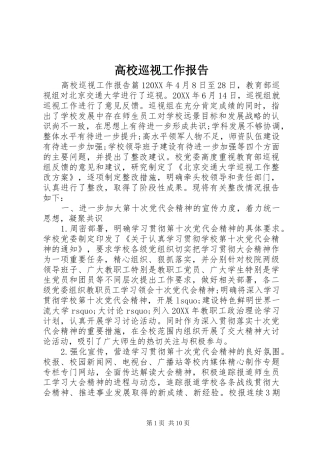 2024年高校巡视工作报告