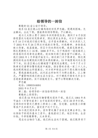 2024年给领导的一封信