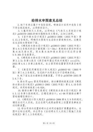 2024年给排水审图意见总结