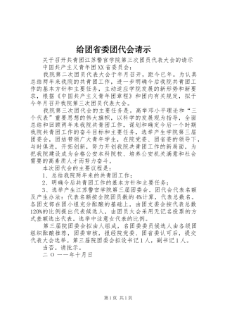 2024年给团省委团代会请示