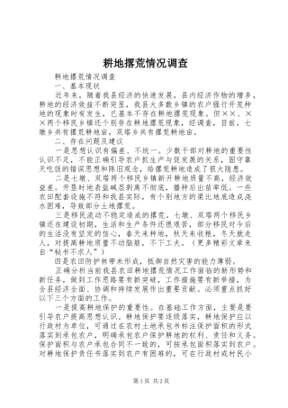 2024年耕地撂荒情况调查