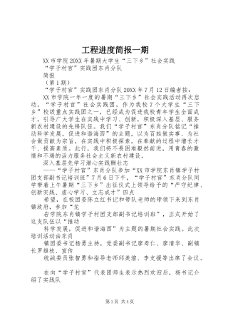 2024年工程进度简报一期