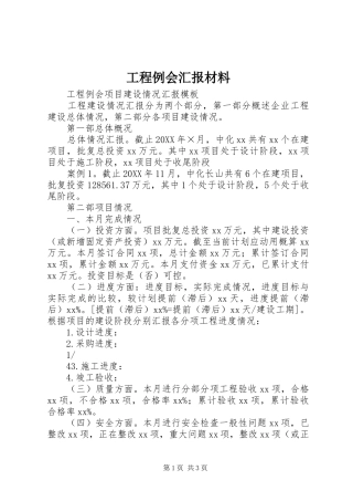 2024年工程例会汇报材料