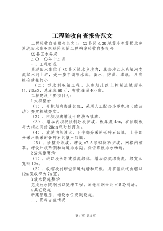 2024年工程验收自查报告范文