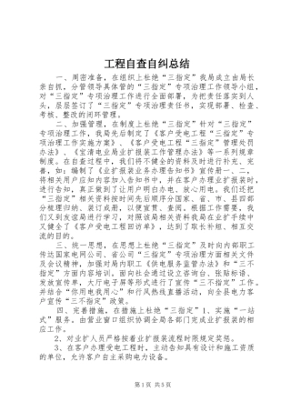 2024年工程自查自纠总结