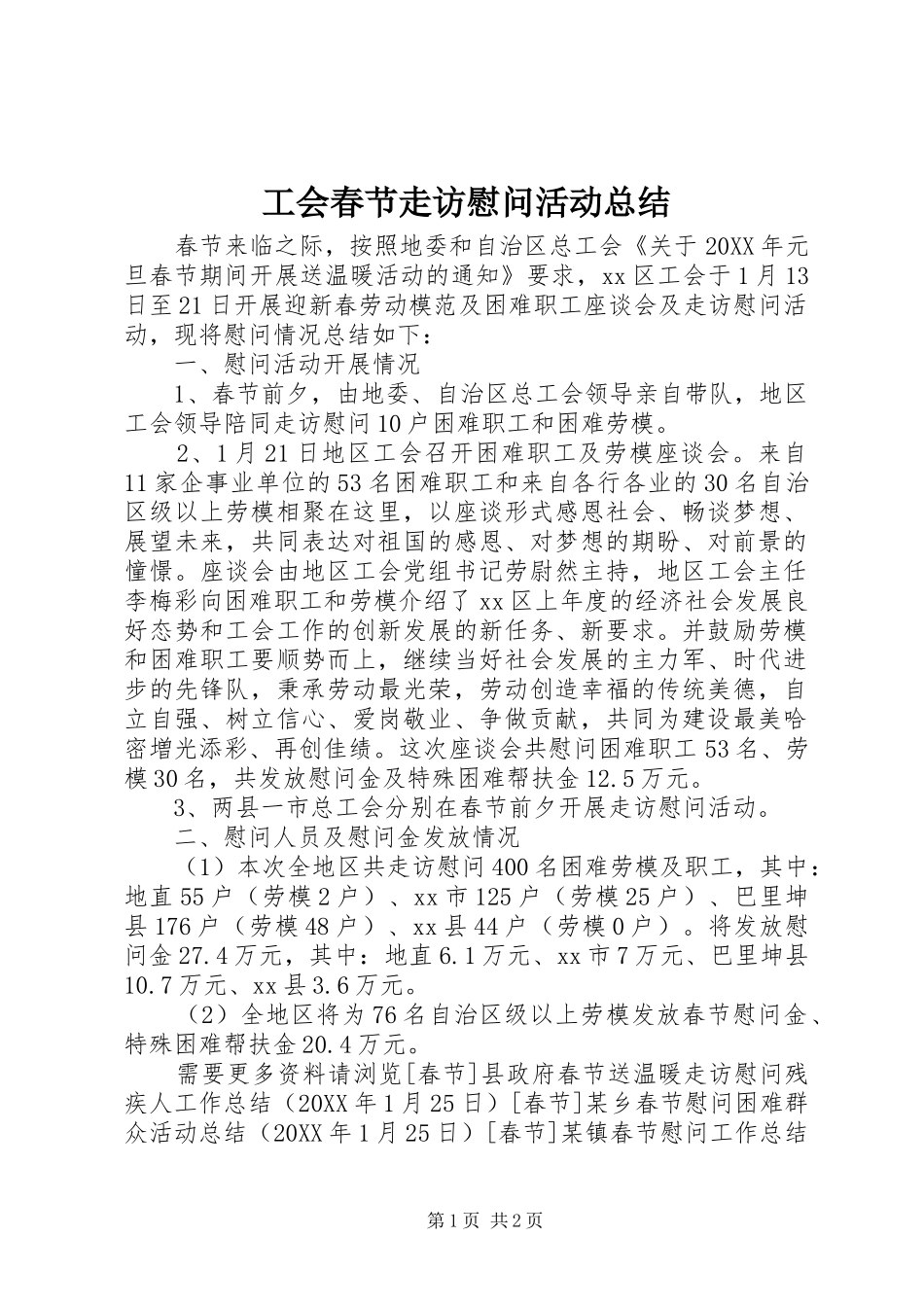 2024年工会春节走访慰问活动总结_第1页