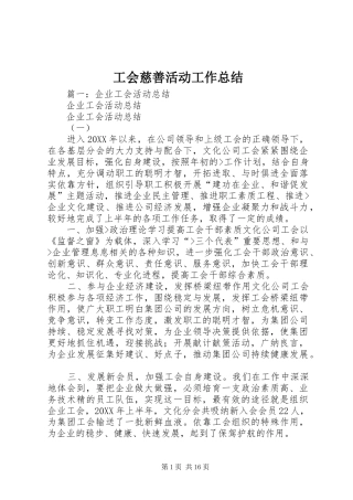 2024年工会慈善活动工作总结