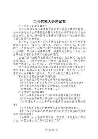 2024年工会代表大会建议案