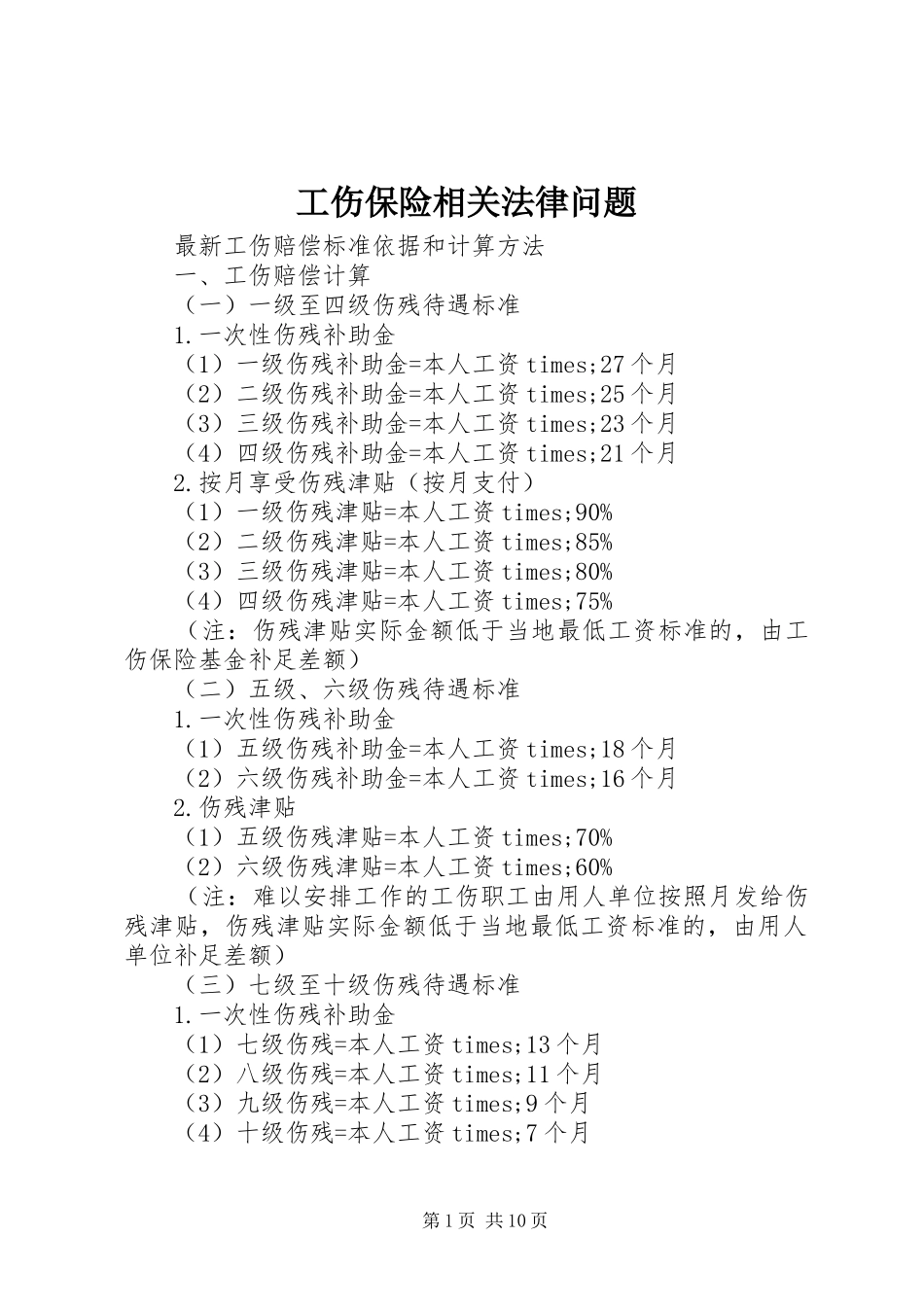 2024年工伤保险相关法律问题_第1页