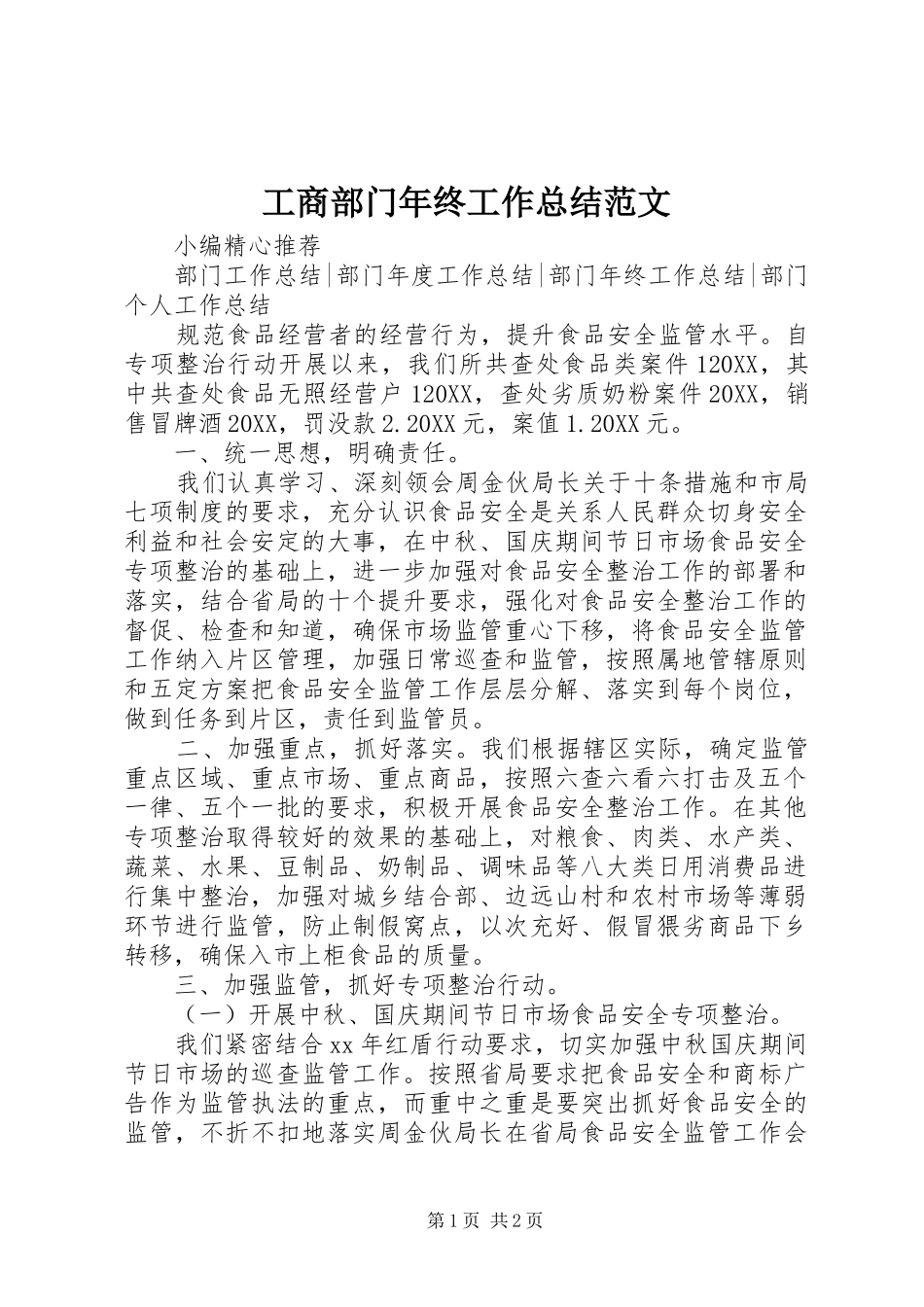 2024年工商部门年终工作总结范文_第1页