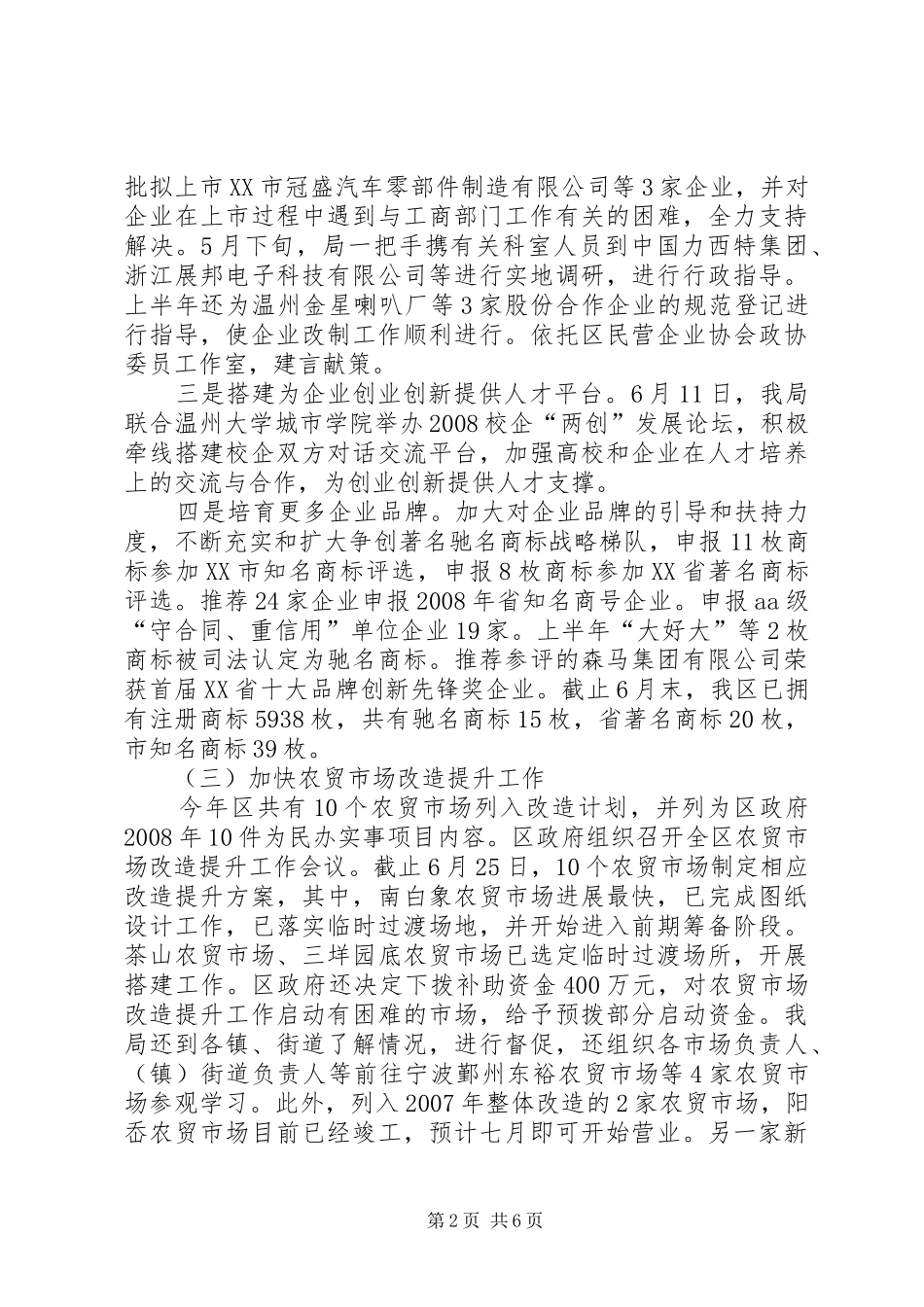 2024年工商分局贯彻落实两创战略上半年总结_第2页