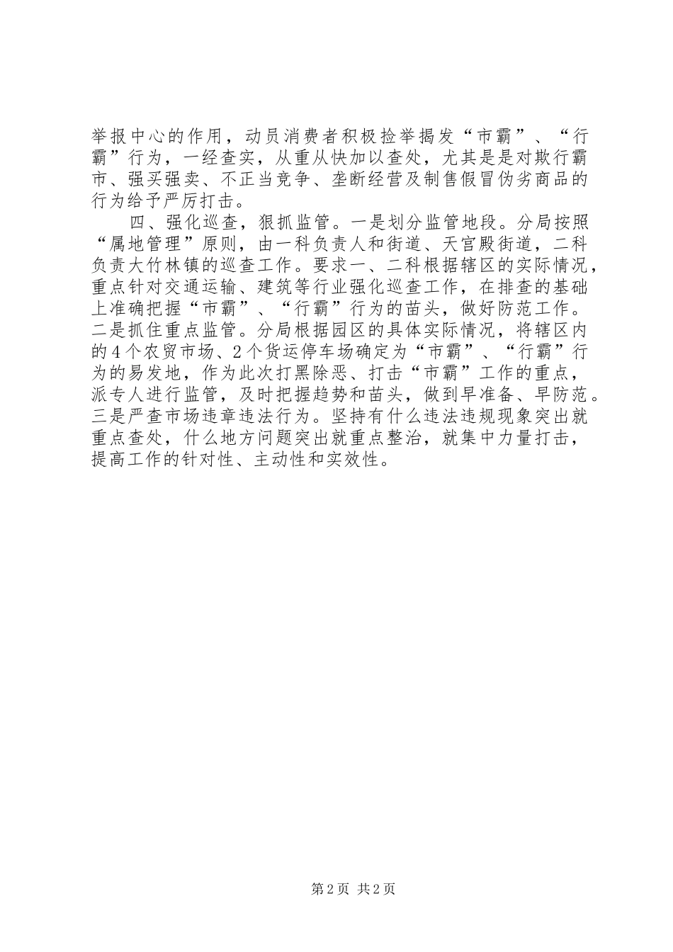 2024年工商局打黑除恶专项整治工作经验总结_第2页