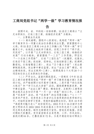2024年工商局党组书记两学一做学习教育情况报告