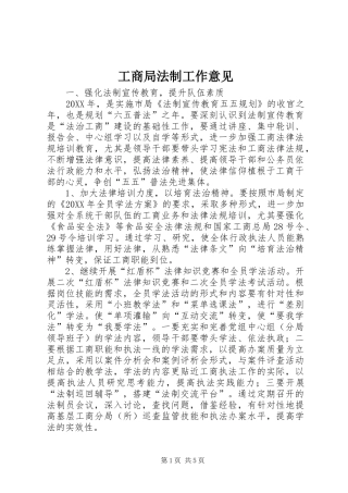 2024年工商局法制工作意见