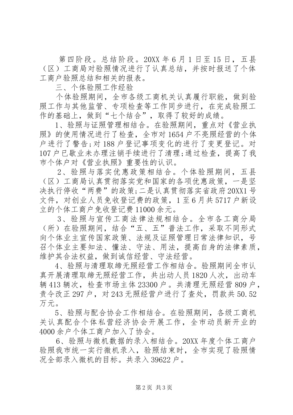 2024年工商局个体验照工作总结_第2页
