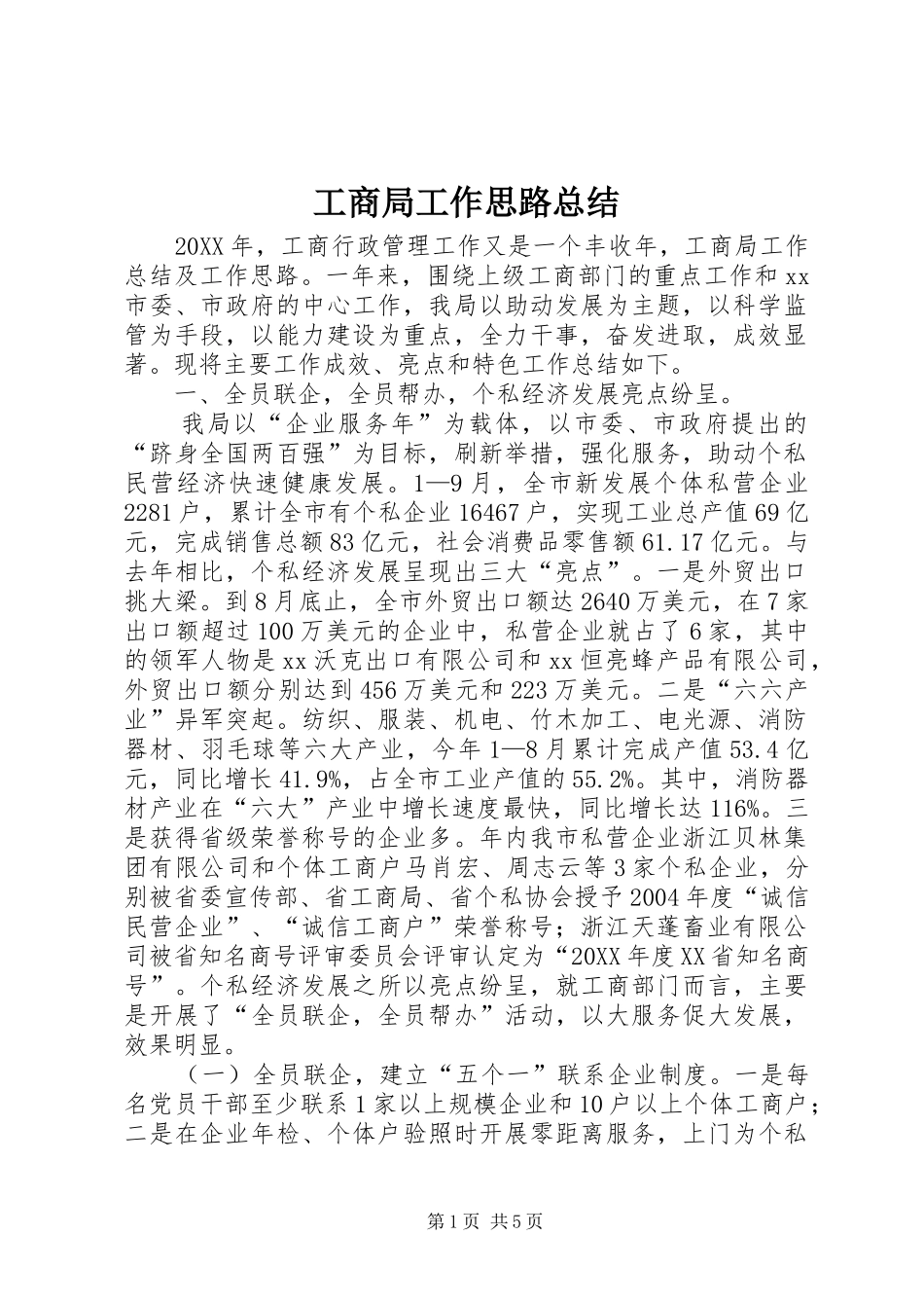 2024年工商局工作思路总结_第1页