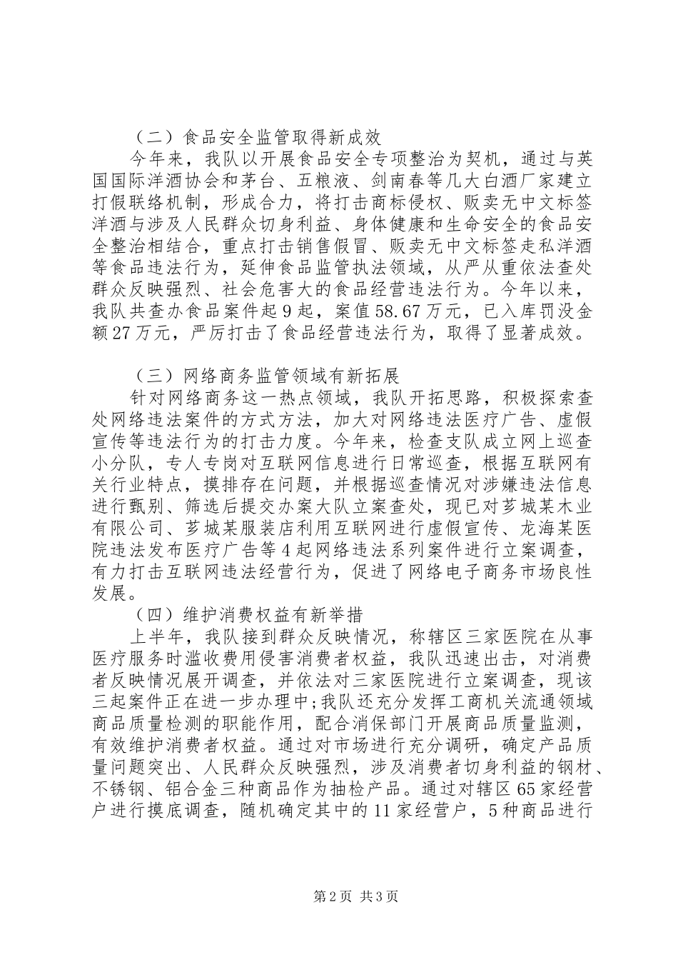 2024年工商局检查支队工作总结_第2页