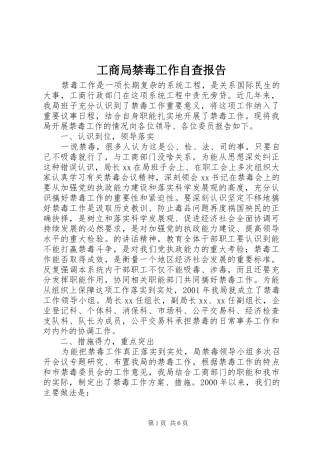 2024年工商局禁毒工作自查报告