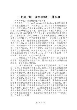 2024年工商局开展三项治理抓好三件实事