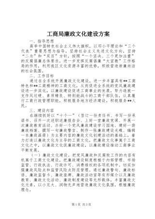 2024年工商局廉政文化建设方案