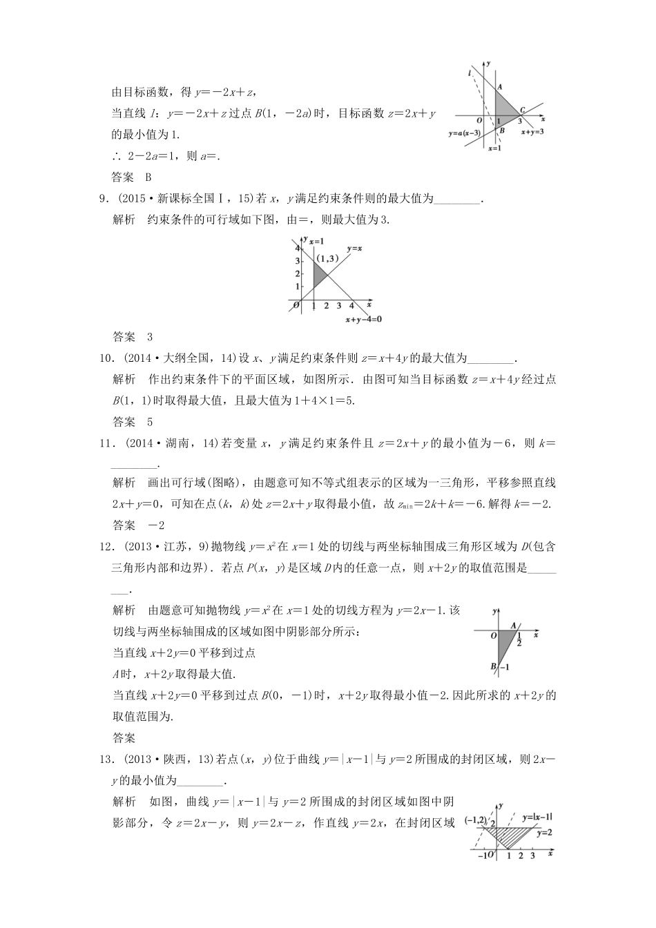 高考数学复习 第七章 第三节 简单的线性规划 理试题_第3页