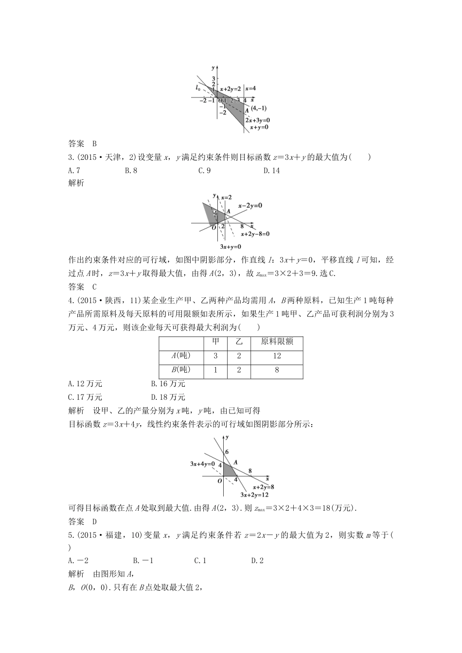 高考数学复习 第七章 第三节 简单的线性规划 文试题_第3页