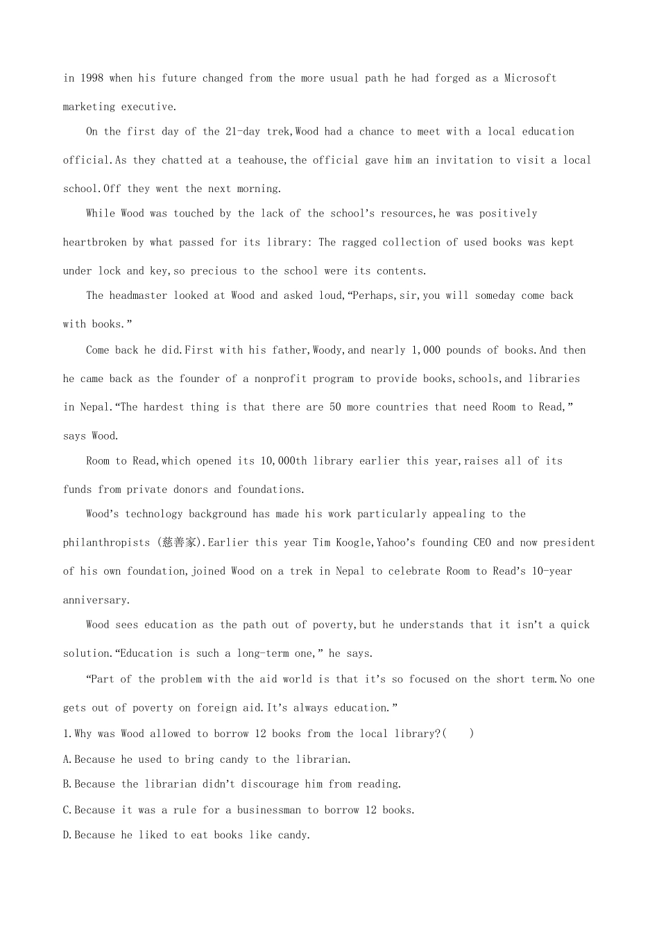 （全国卷）高考英语二轮复习 活页综合提升练（二十一）语法填空阅读理解完形填空-人教版高三全册英语试题_第2页