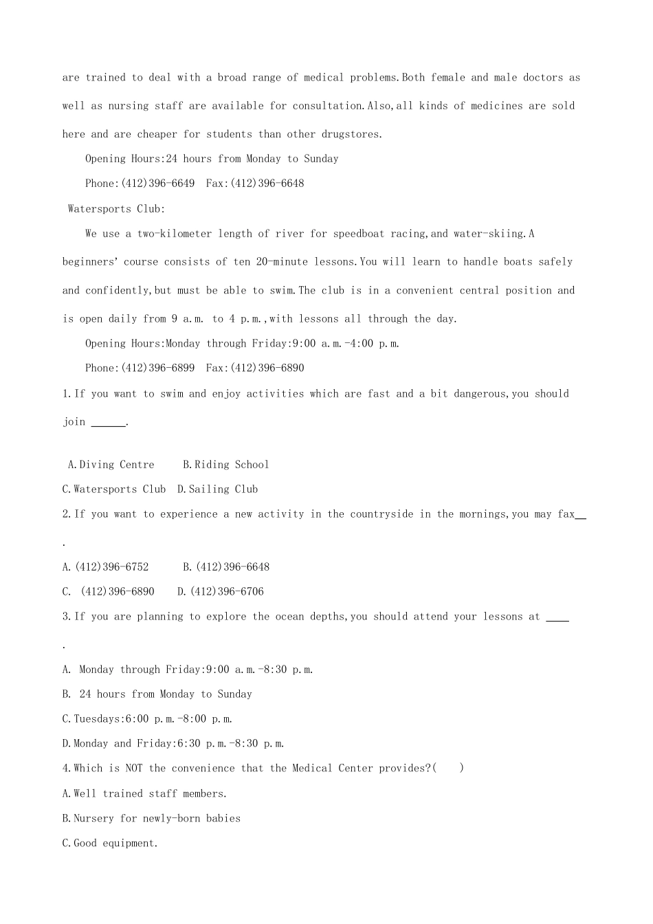 （全国卷）高考英语二轮复习 强化技能限时训练（十二）语法填空阅读理解（细节理解类）阅读填句-人教版高三全册英语试题_第3页