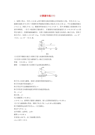 高考物理总复习 专用优编提分练：计算题专练（十）试题