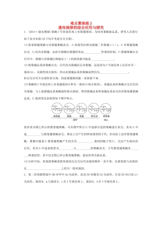高考生物大二轮总复习 增分策略 难点聚焦练3 遗传规律的综合应用与探究-人教版高三全册生物试题