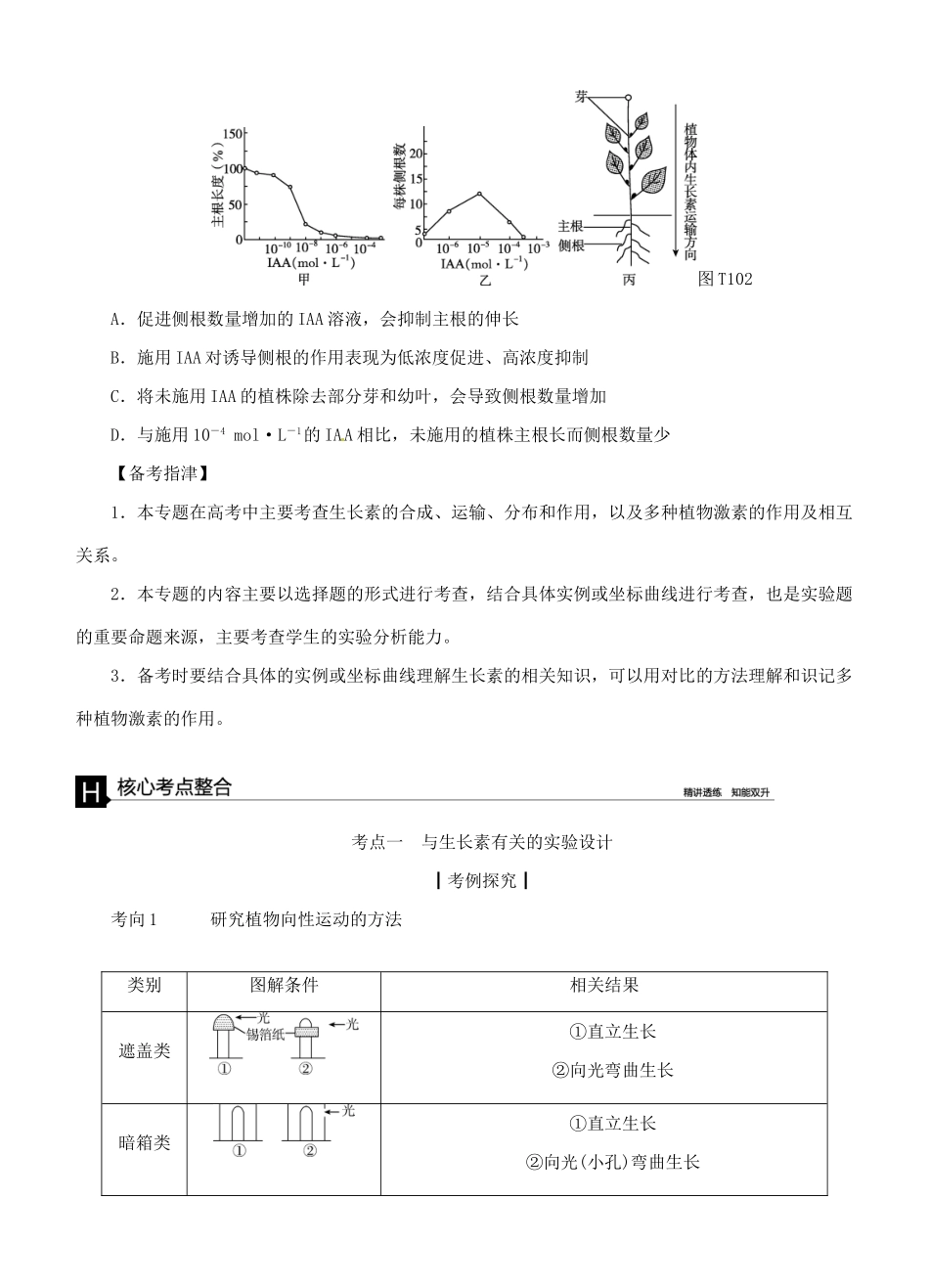 （全国卷地区）高考生物二轮复习 专题讲练 第5单元 生命活动的调节 10 植物的刺激调节-人教版高三全册生物试题_第2页
