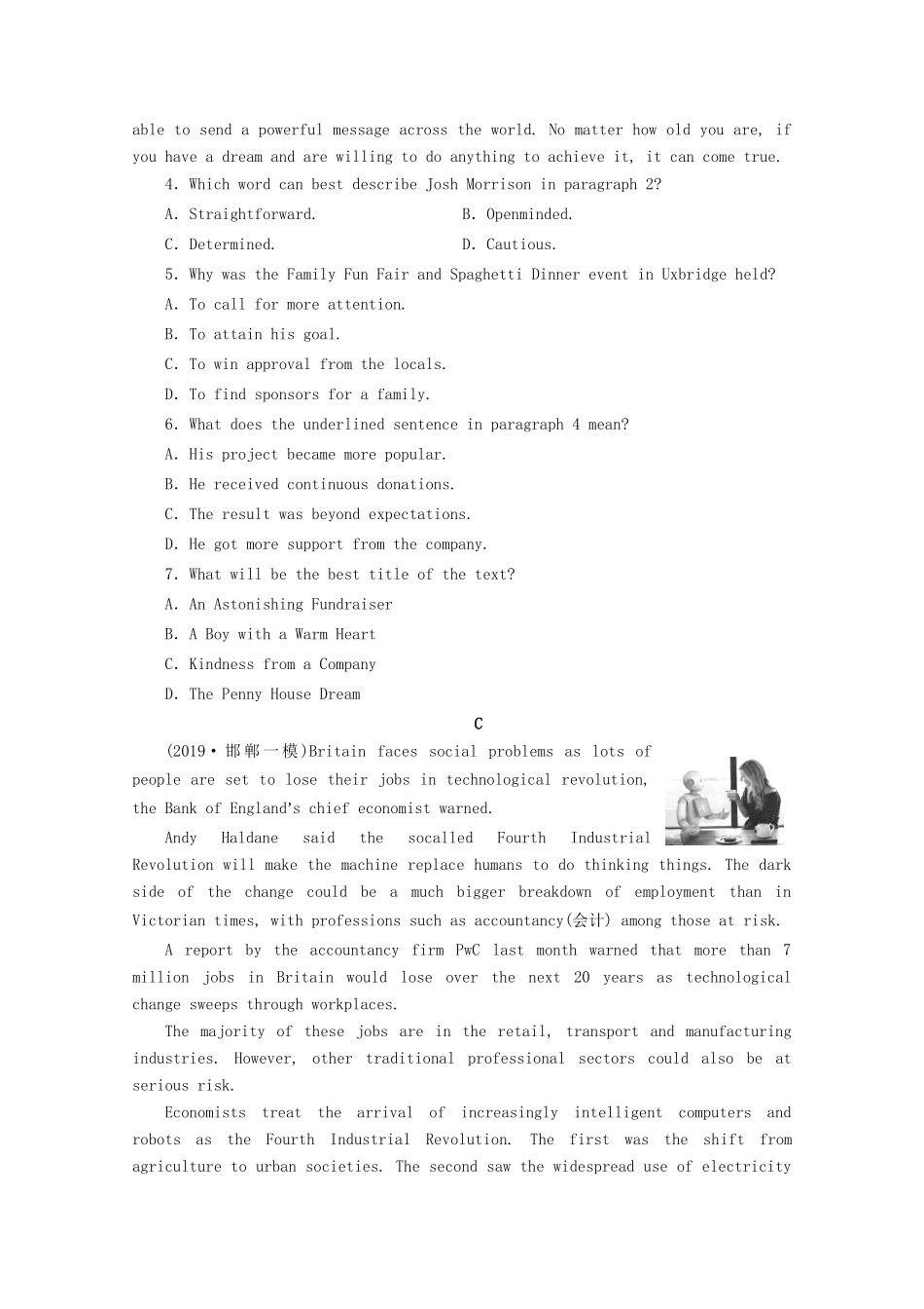 高考英语二轮复习 40分钟阅读提速练2 阅读提速练（二）（含解析）试题_第3页