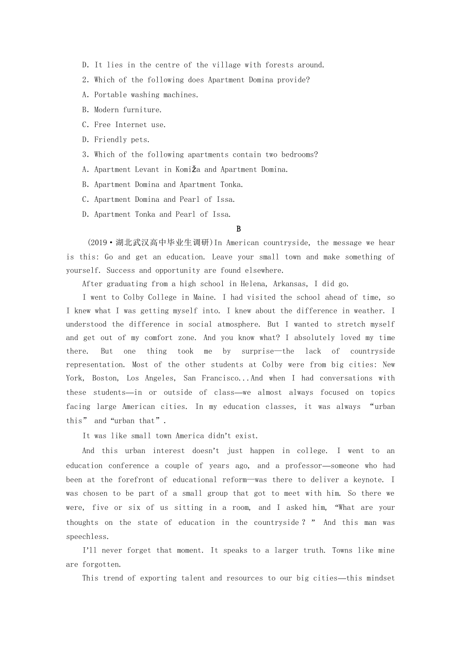 高考英语二轮复习 40分钟阅读提速练5 阅读提速练（五）（含解析）试题_第2页