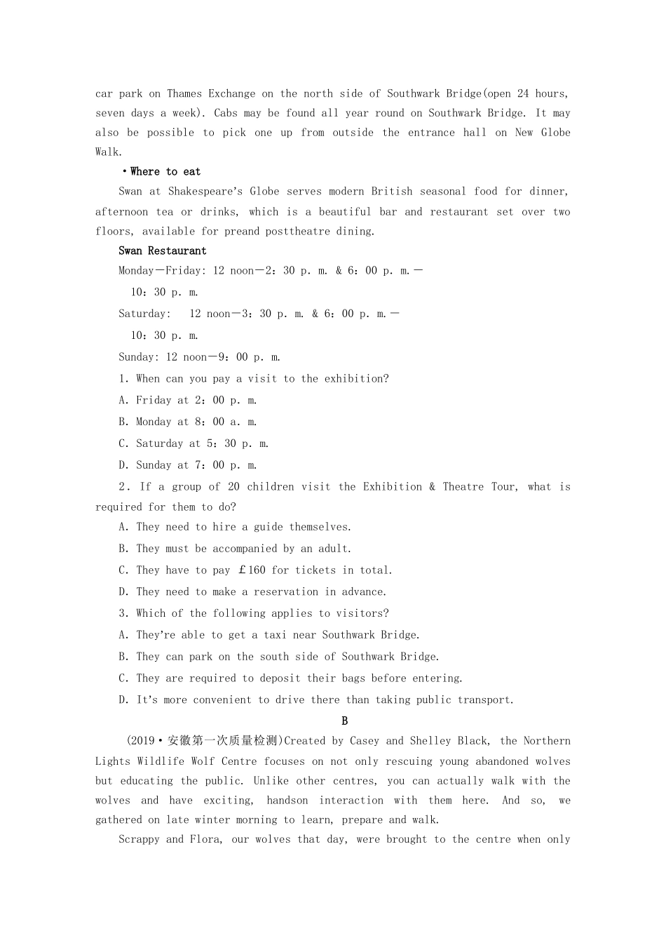 高考英语二轮复习 40分钟阅读提速练6 阅读提速练（六）（含解析）试题_第2页