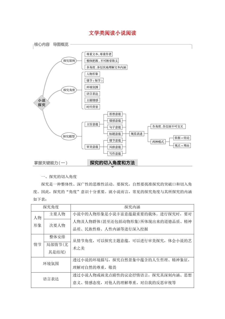 高考语文新增分大一轮复习 专题十三 文学类阅读小说阅读Ⅲ核心突破五讲义（含解析）试题_第1页