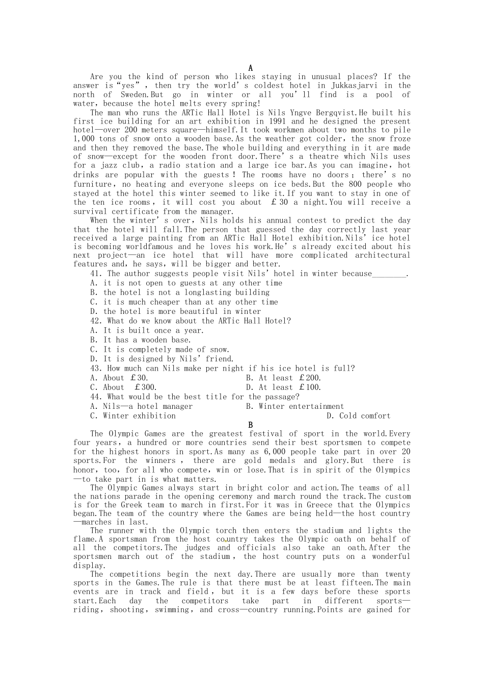 高三英语一轮 SB1 Units 17-22 阶段评估（五）_第3页