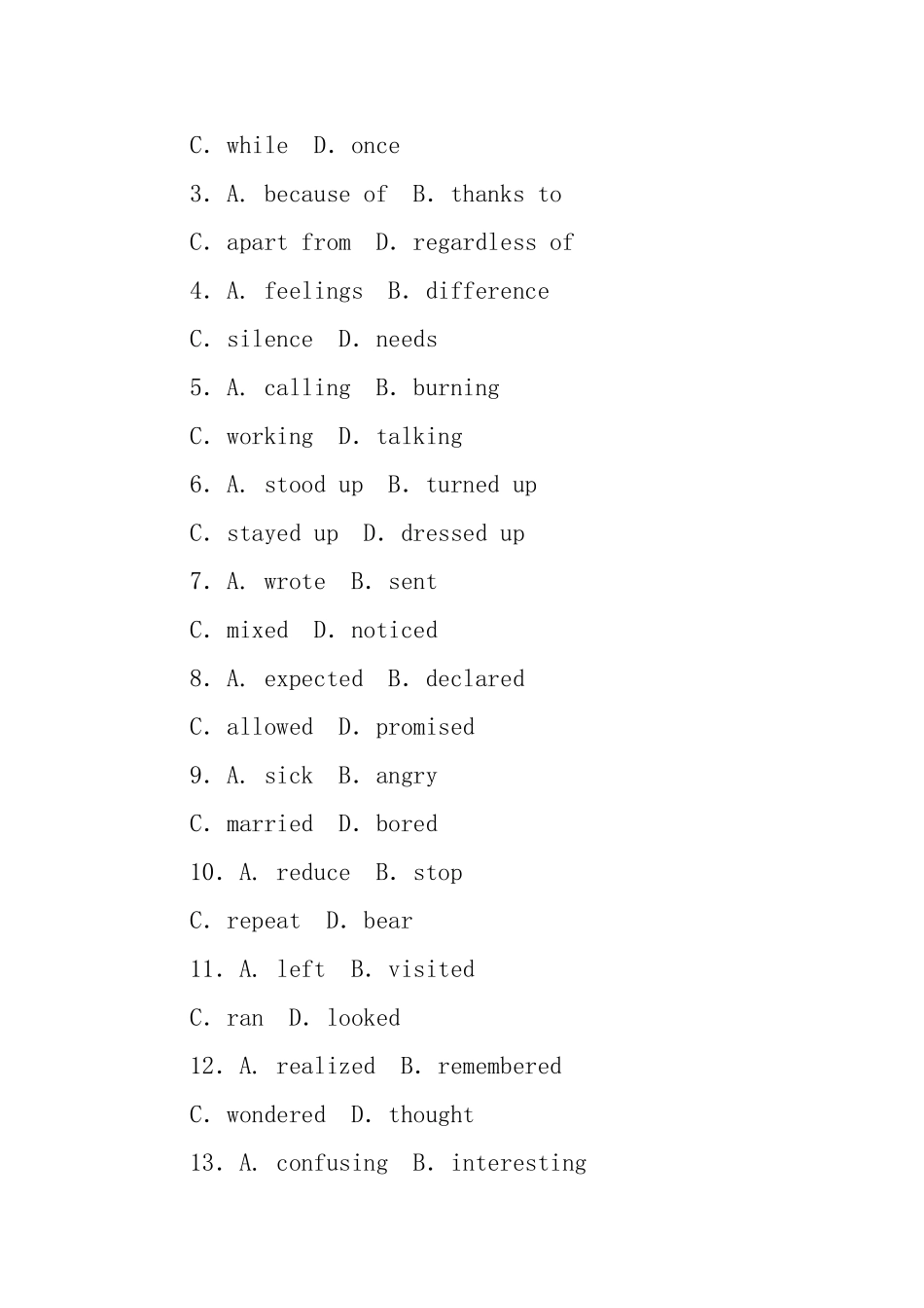 高考英语第二轮查漏补缺 （基础+提升）专题集训二十二 记叙文型完形填空（含解析）_第3页