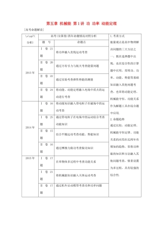 高考物理大一轮复习 第五章 机械能 第1讲 功 功率 动能定理试题