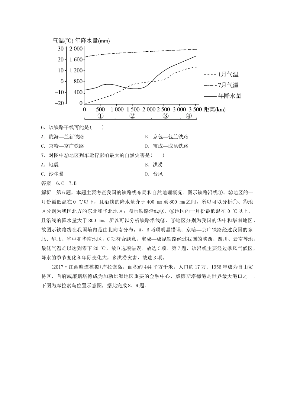 高考地理二轮复习 微专题15 交通运输专题卷试题_第3页
