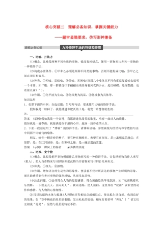 高考语文大一轮复习 第八章 语言文字应用基于思维的语言建构和运用 专题七 仿写(含修辞手法) 核心突破二 理解必备知识，掌握关键能力试题