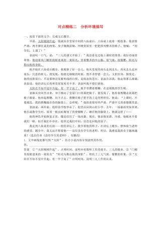 高考语文大一轮复习 对点精练二 分析环境描写试题