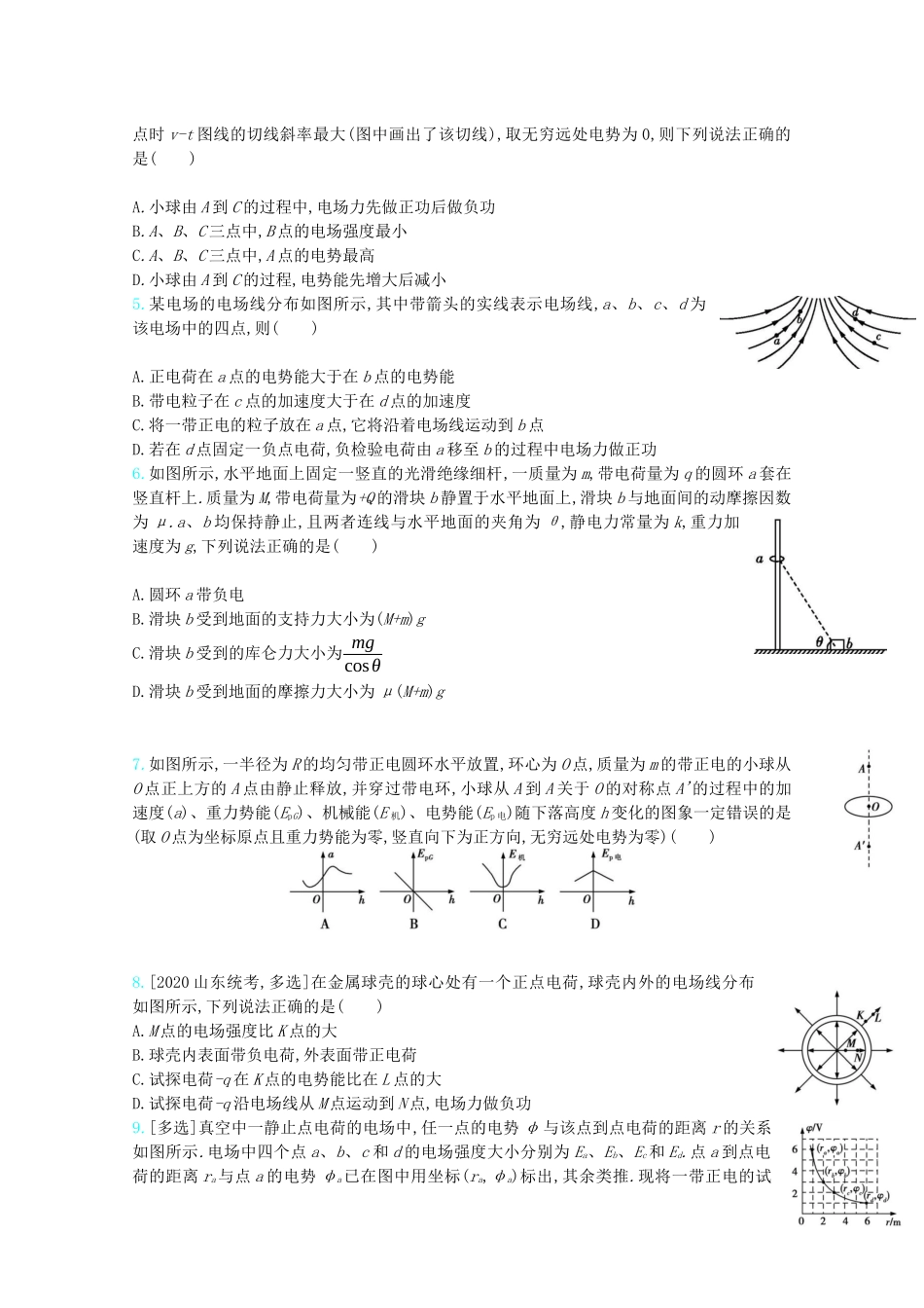 高考物理一轮复习 专题八 电场精练（含解析）试题_第2页