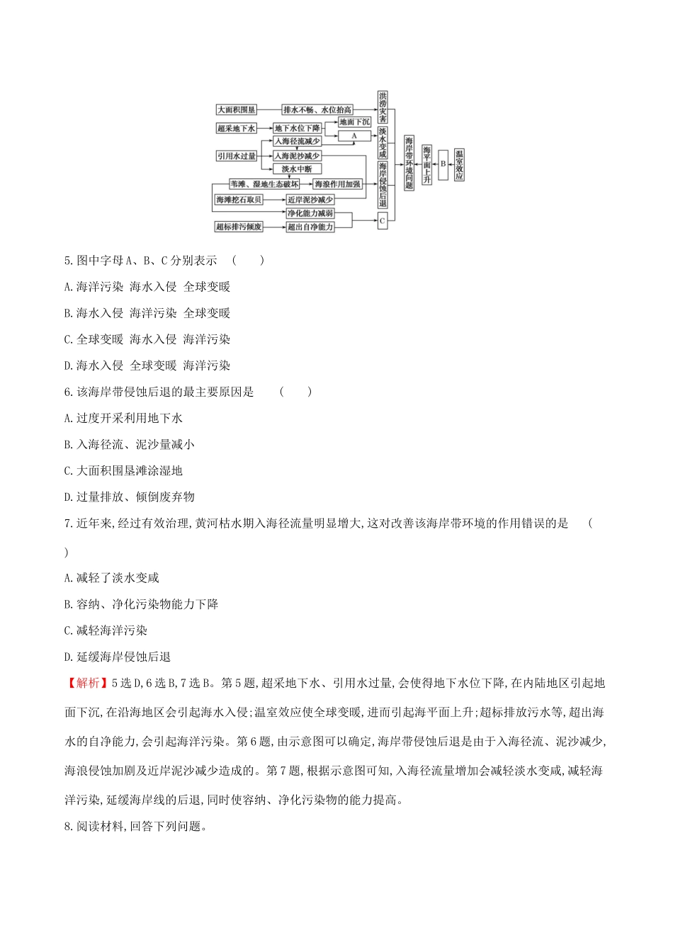 高考地理一轮复习 第八章 人类与地理环境的协调发展 课时提升作业二十二 8.1 人类面临的主要环境问题-人教版高三地理试题_第2页