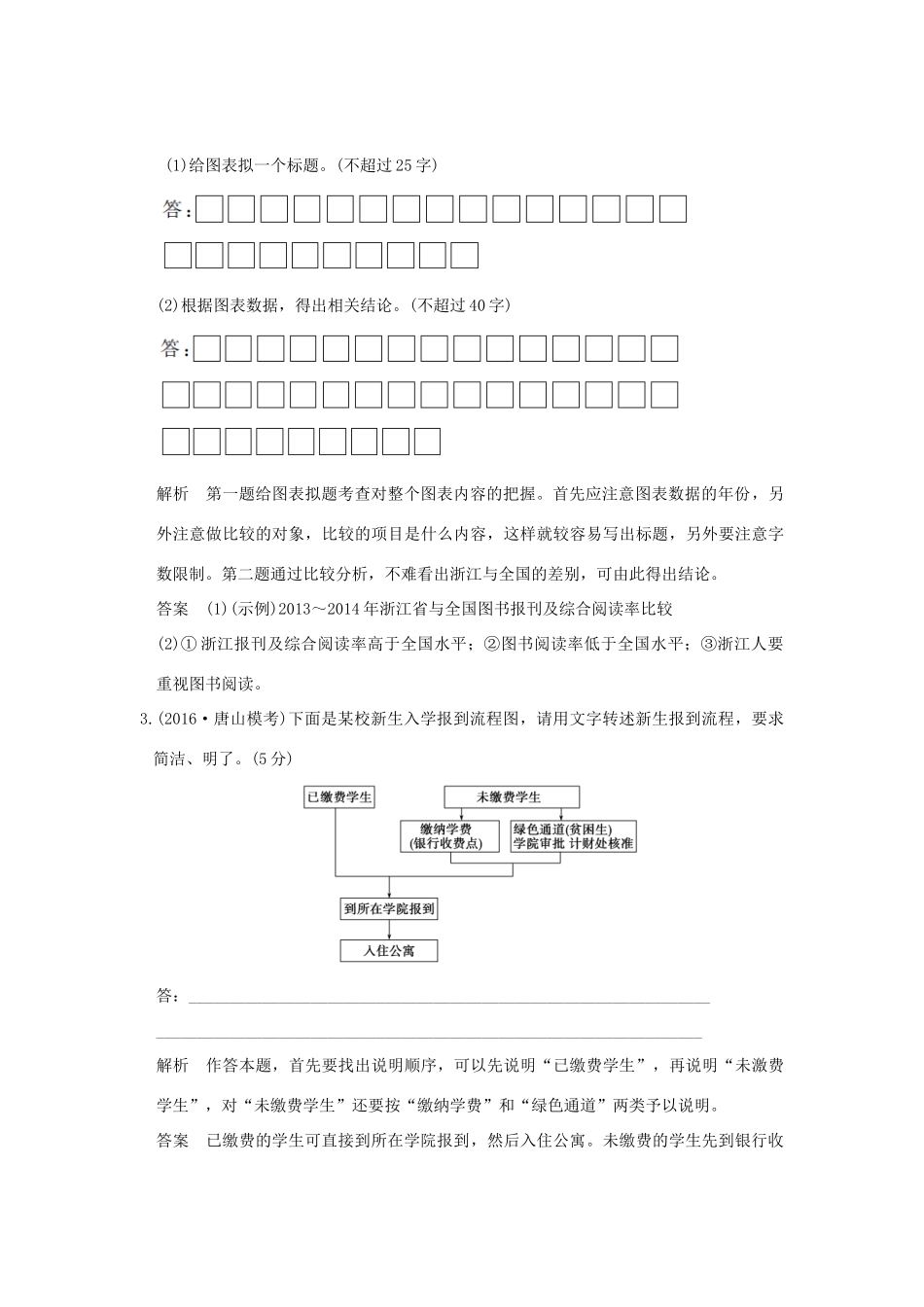 高考语文一轮复习 第1部分 语言文字运用 第四单元 图（表）文转换试题_第2页